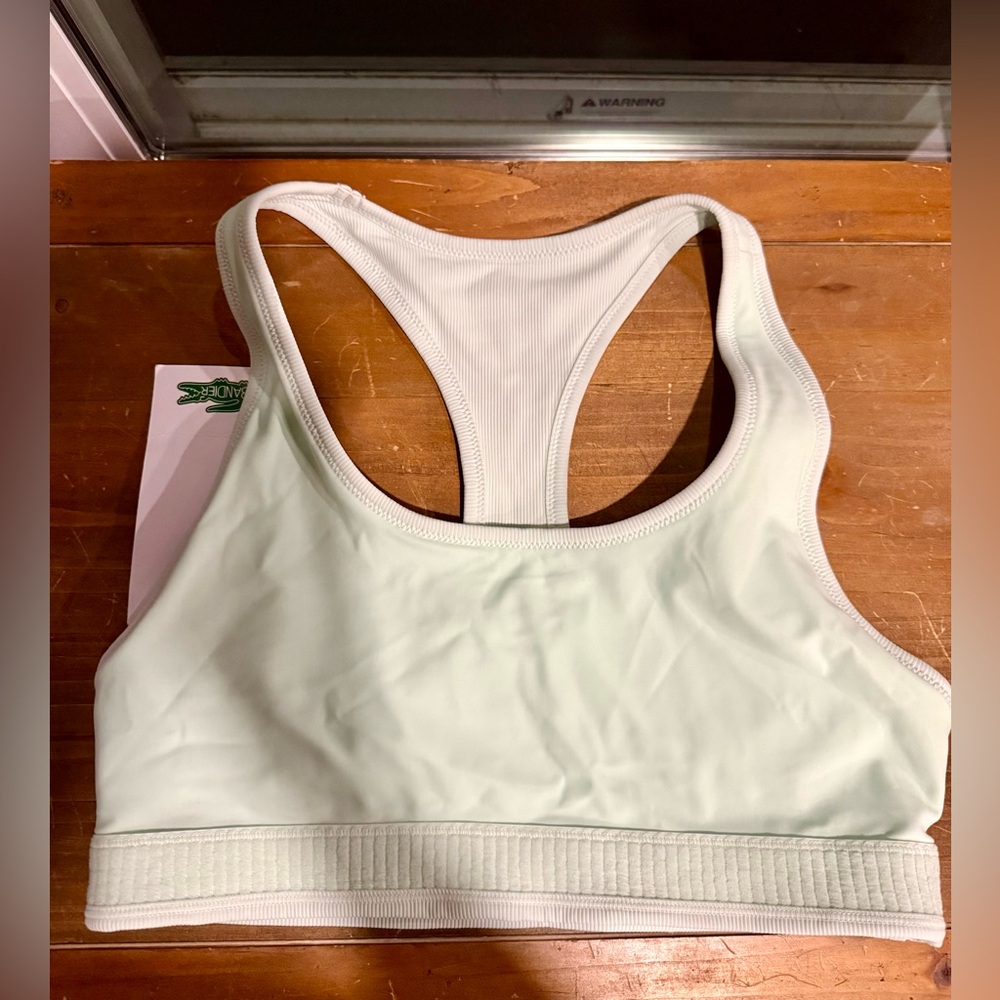Lacoste x Bandier Ribbed Sports Bra Mint Green Size M NWT - Picture 6 of 7